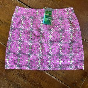 Izod Golf White Skort/Skirt Pink Golf Size 10 Pockets Lined Active NWT